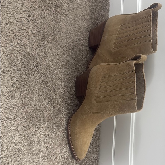 J. Crew Tan Ankle Boots Classic Chelsea Style (Used). - Picture 3 of 5